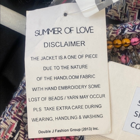 COPY - NWT Summer of Love Embellished Tweed Cardigan Jacket M Pink Floral Boho … - Picture 10 of 11